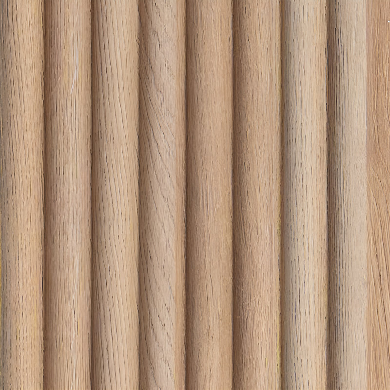 Panneaux muraux ronds en polystyrène Contour 93,7 po x 4,7 po, Chêne naturel
