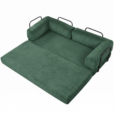 L-Shaped Modular Corduroy Sofa Bed, Multi-functional Sofa Bed for Living Room and Apartment
