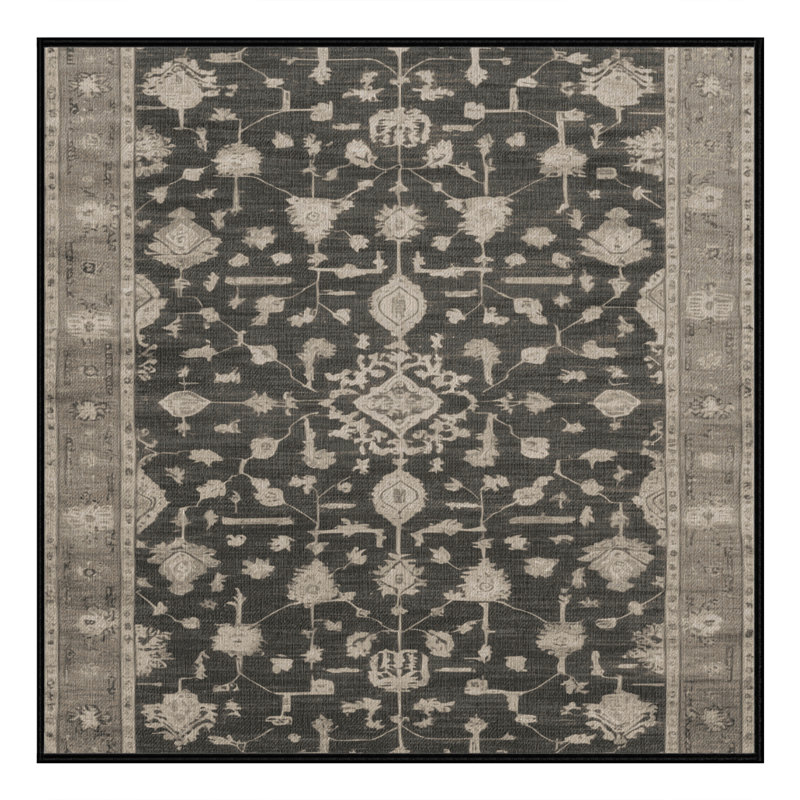 Tapis noir surteint lavable à la machine, Carré 7 pi