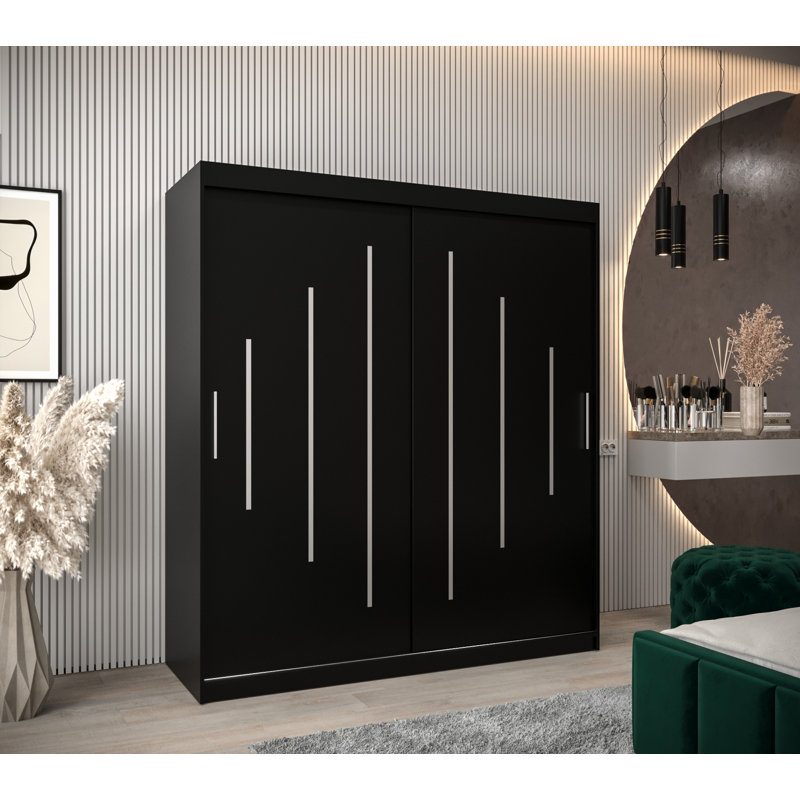 Asfiya 2 Door Wardrobe, Black Matt