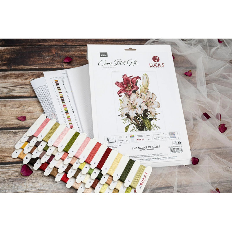 Trousse de broderie au point de croix « Le parfum des lys » de Luca-S B7054L