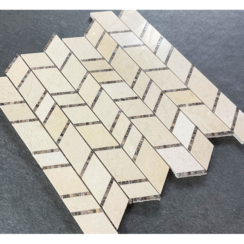 Marble Random Wall & Floor Tile, Cream Marfil / Dark Emperador