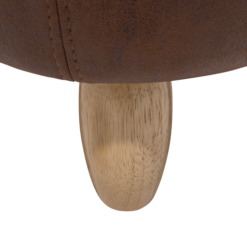 Decosta Solid Wood Accent Stool, Brown, Beige