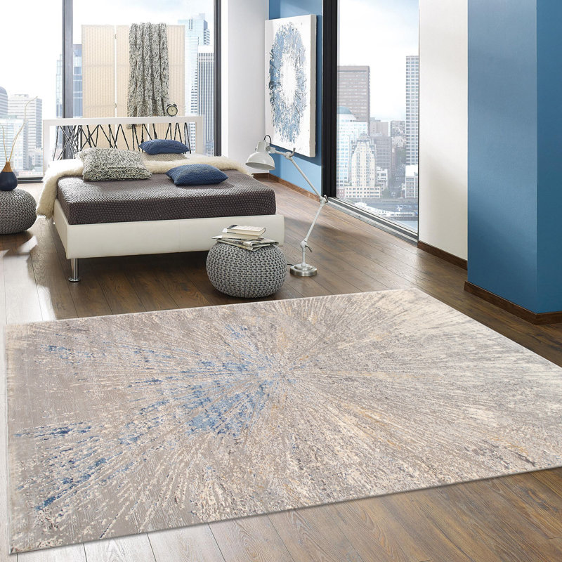 Startburst Abstract Area Rug, Rectangle 8'6" x 11'6"