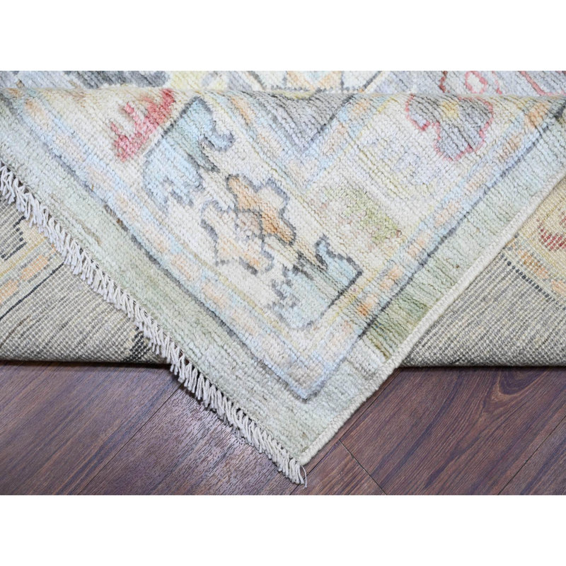 Tapis surdimensionné vert en laine noué à la main 11 pi 6 po x 15 pi 7 po FE3A117B5FE748D28780E33AF8860275