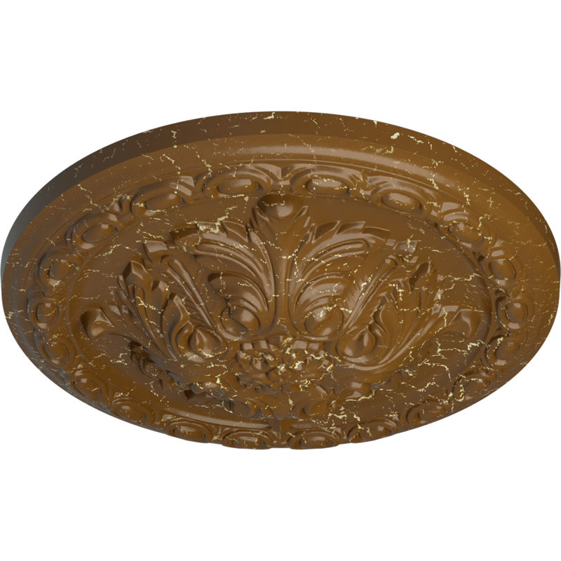 Médaillon de plafond Endurathane Palmetto, DE 11 3/8 po x P 3 5/8 po x P 7/8 po (convient aux auvents jusqu'à 4 1/2 po), finition en nuage peinte à la main