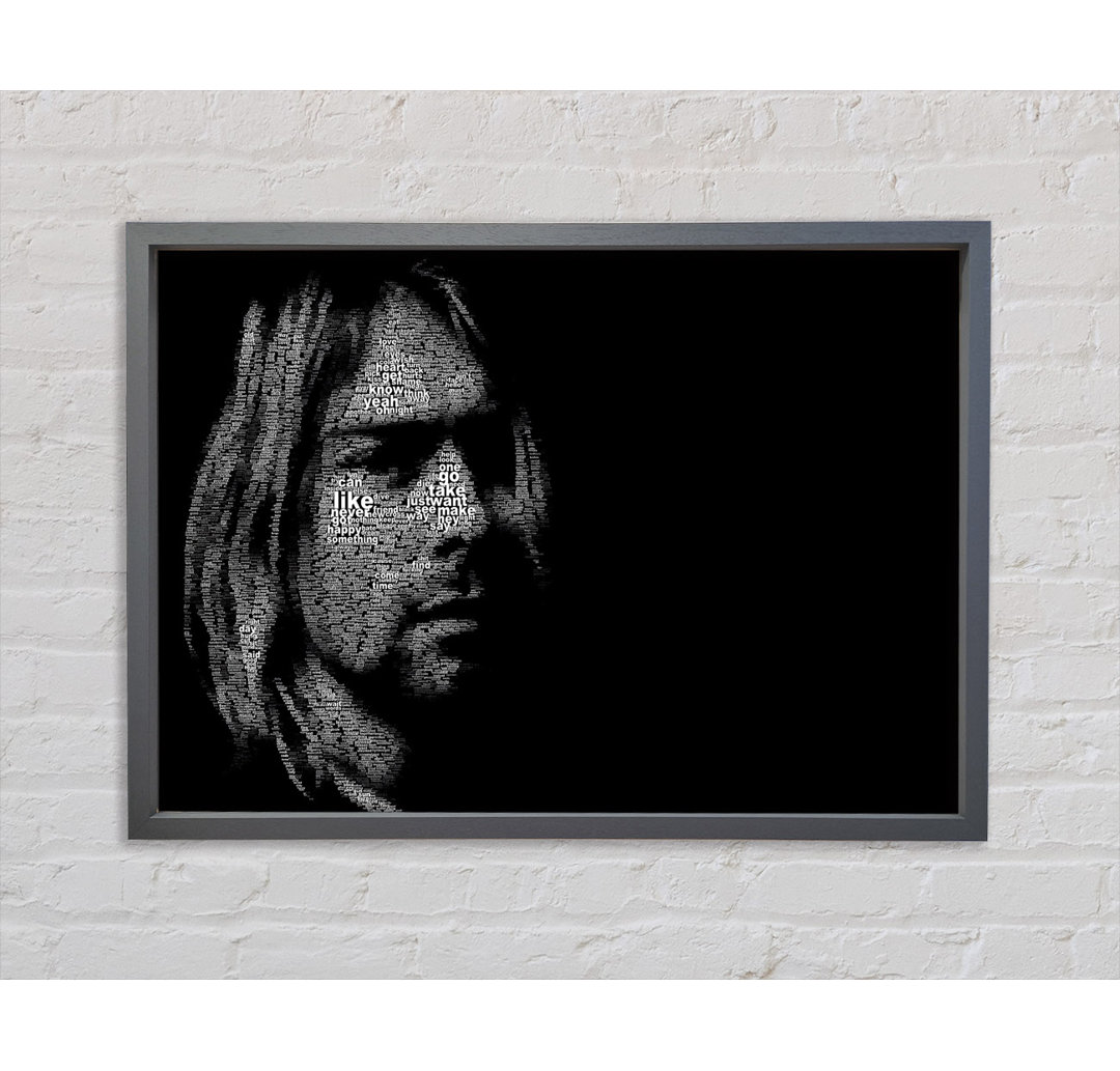 Kurt Cobain Portrait - Einzelner Bilderrahmen Kunstdrucke auf Leinwand