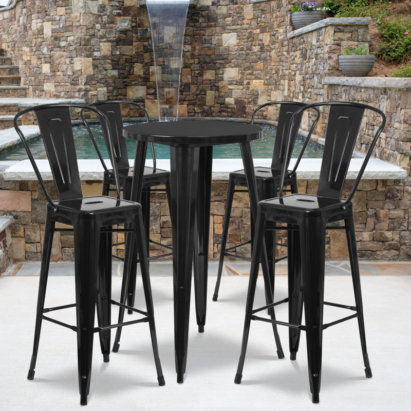 Ensemble de tables de bar Williamston, Noir, H 41 po x l 24 po x L 24 po