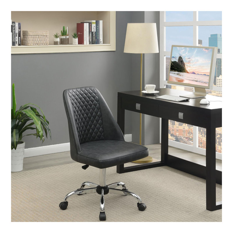 Chaise de bureau réglable grise et chromée