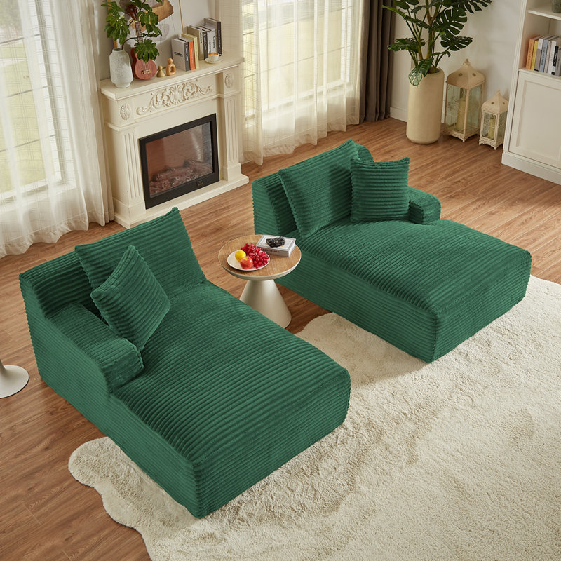 Méridienne compressible double - aucun assemblage requis, causeuse moelleuse moderne pour lire dans la chambre à coucher