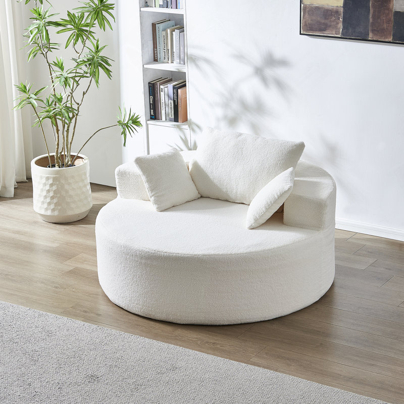 Chaise ronde Teddy Plush, Beige