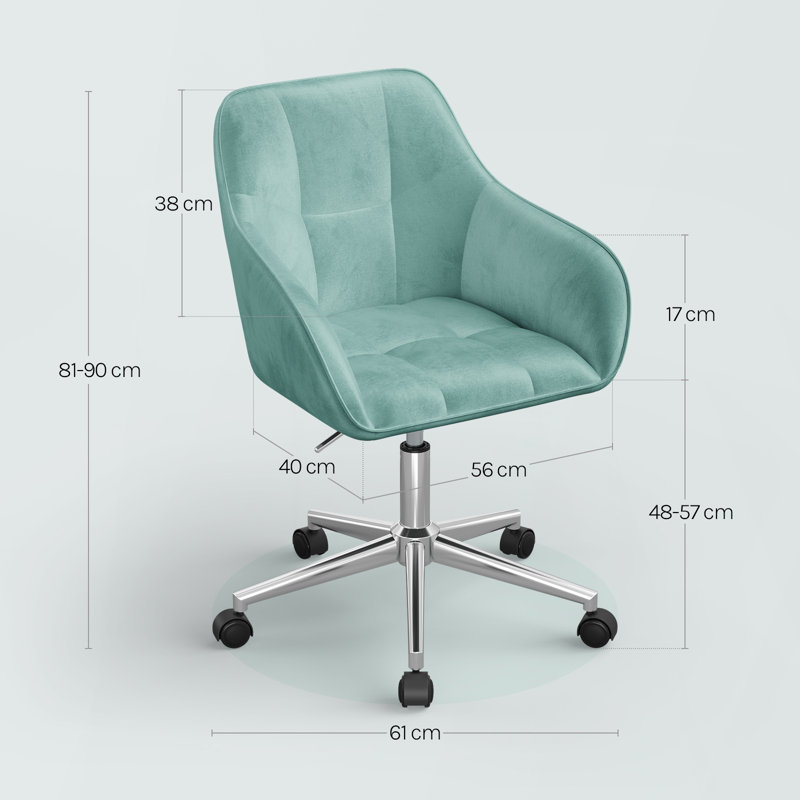 Fairmont Park Failand Velvet Task Chair, Turquoise