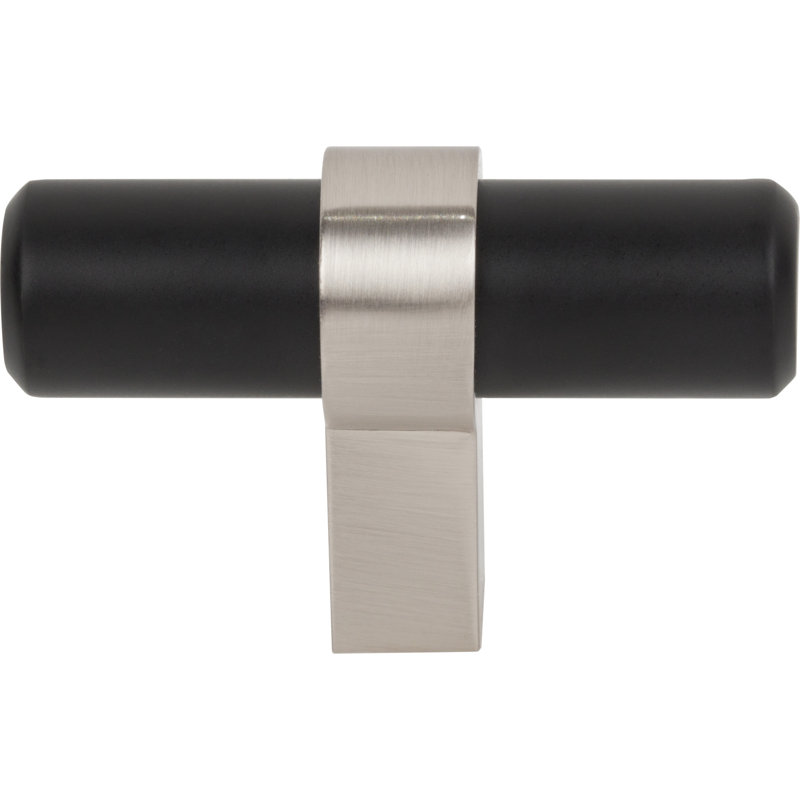Key Grande 2" Length "T" Knob, Matte Black/Stain Nickel