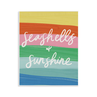  «Seashells & Sunshine on Rainbow», art mural sur bois par Amanda Houston