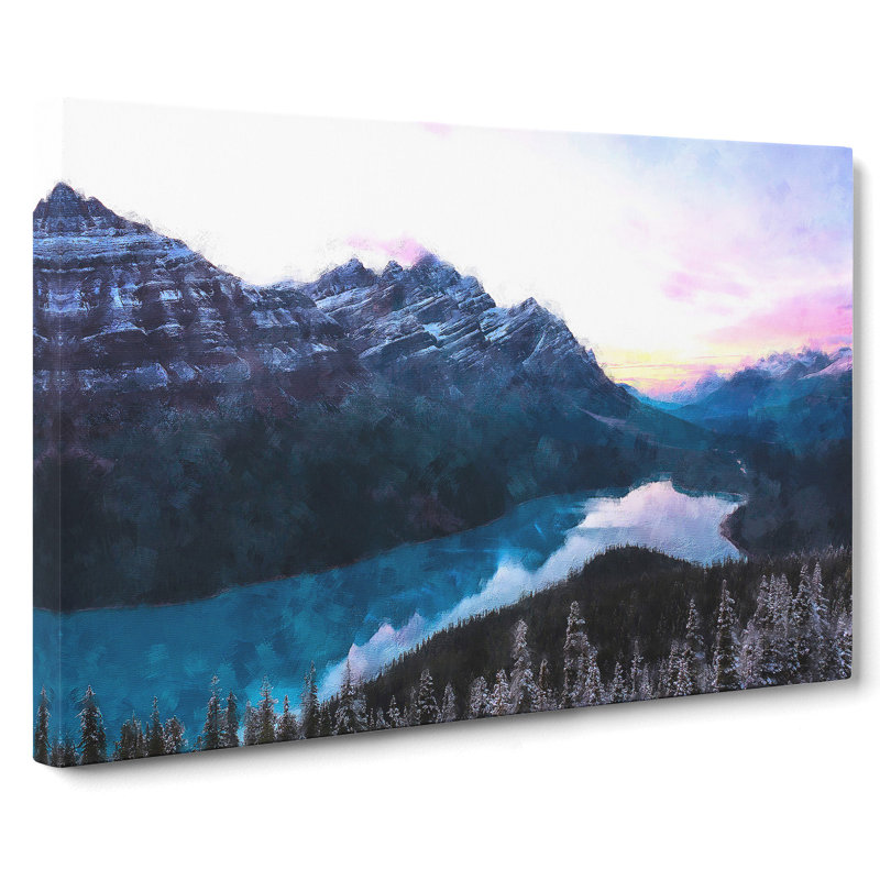 Peyto Lake In Alberta Canada - Wrapped Canvas Print, 60cm H x 91cm W x 3cm D