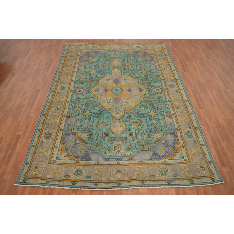 Tapis traditionnel géométrique rétro 8 x 11
