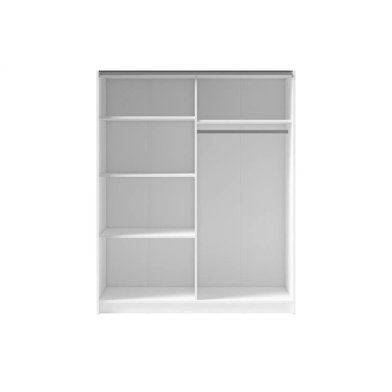 Laminate Wardrobe, 198.5cm H x 180.6cm W x 62cm D, White
