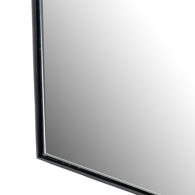 Georgina Flat Metal Wall Mirror, Black, 40" x 39"