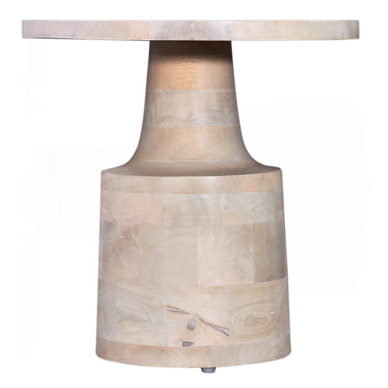 Contemporary Round Solid Wood End/Side Table
