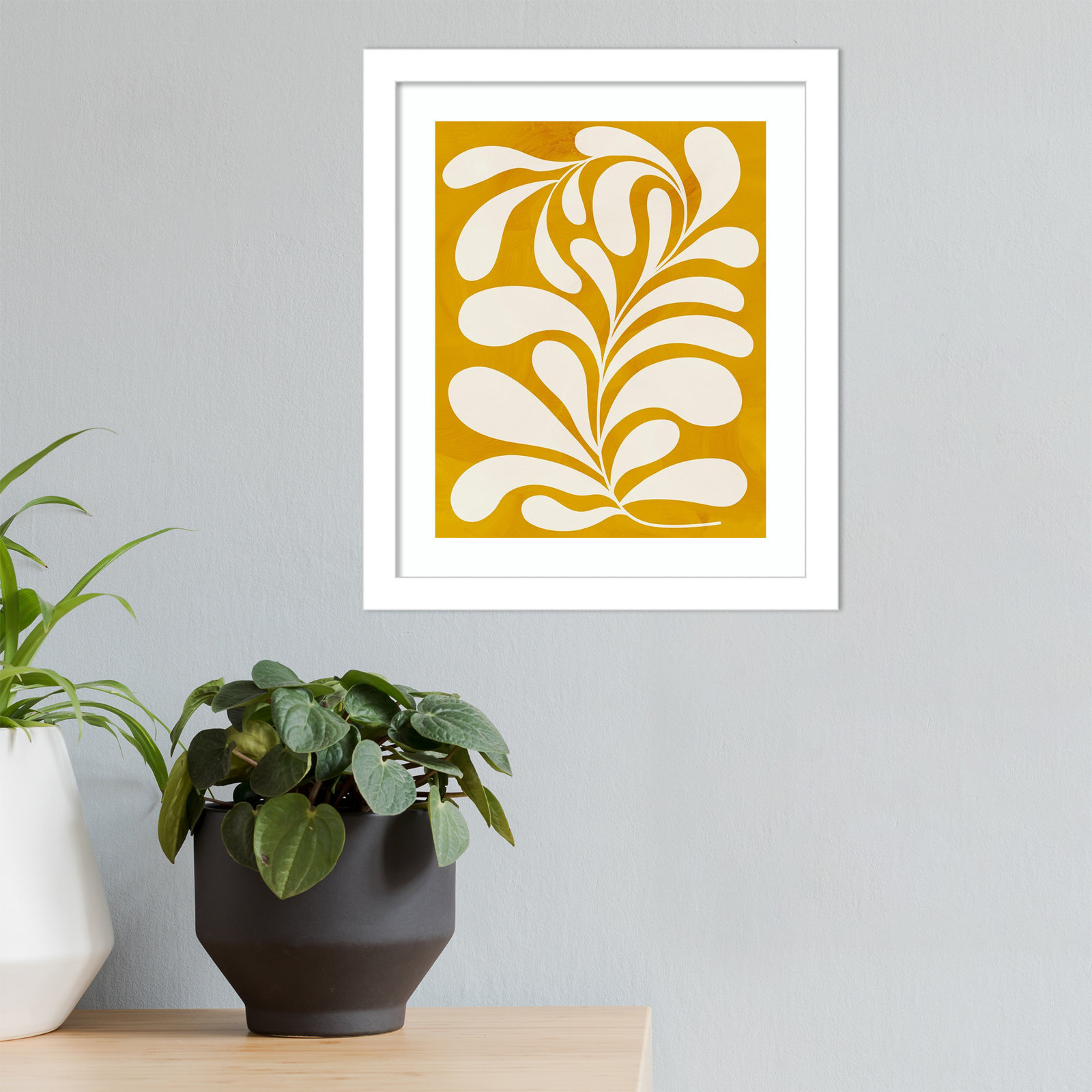 Goldenrod I by Grace Popp, 13" H x 11" W x 1" D, White