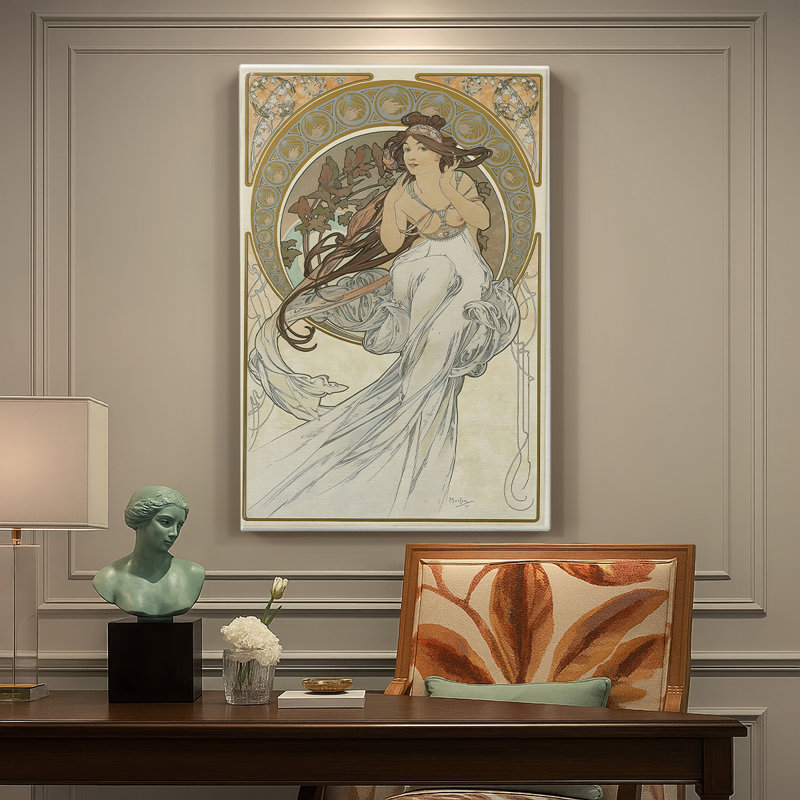 The Arts: Music - Gallery, toile tendue par Alphonse Mucha, 18 x 27