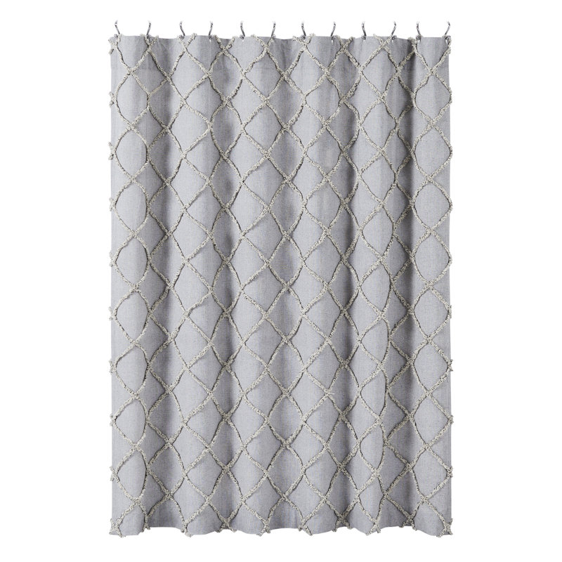Strathmere Cotton Geometric Shower Curtain