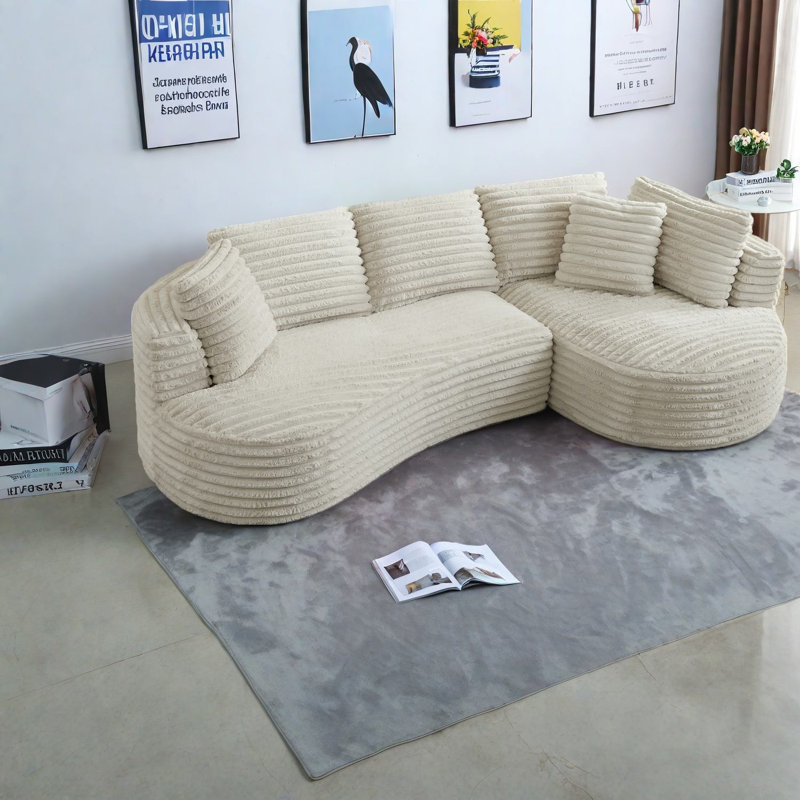 Canapé modulaire incurvé en velours côtelé modulaire Compression