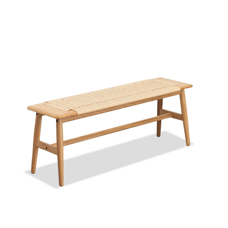 Banc de siège en bois de chêne tissé pour décor de chambre à coucher Natural - Space