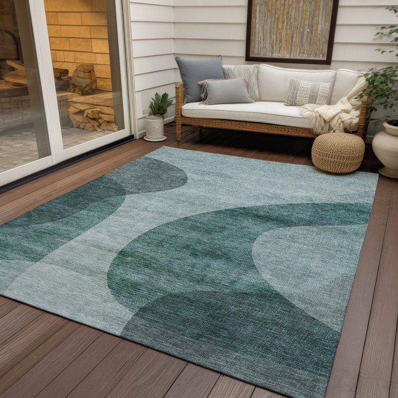 Tapis vert intérieur / extérieur lavable à la machine Fargo ACN657, Rectangle 10 pi x 14 pi