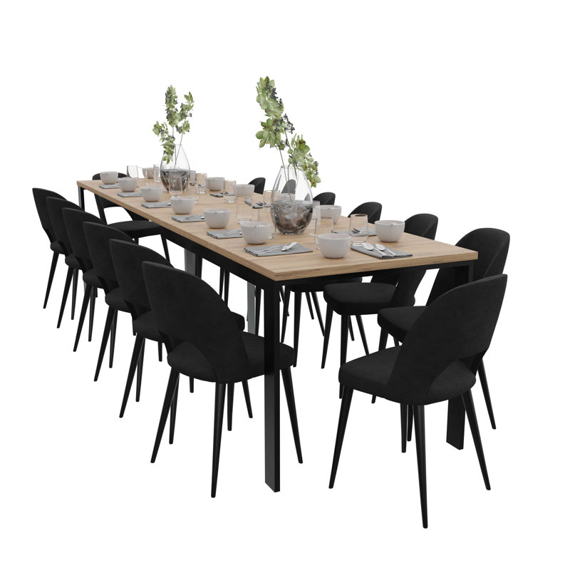 Eillen Extendable Metal Base Dining Table