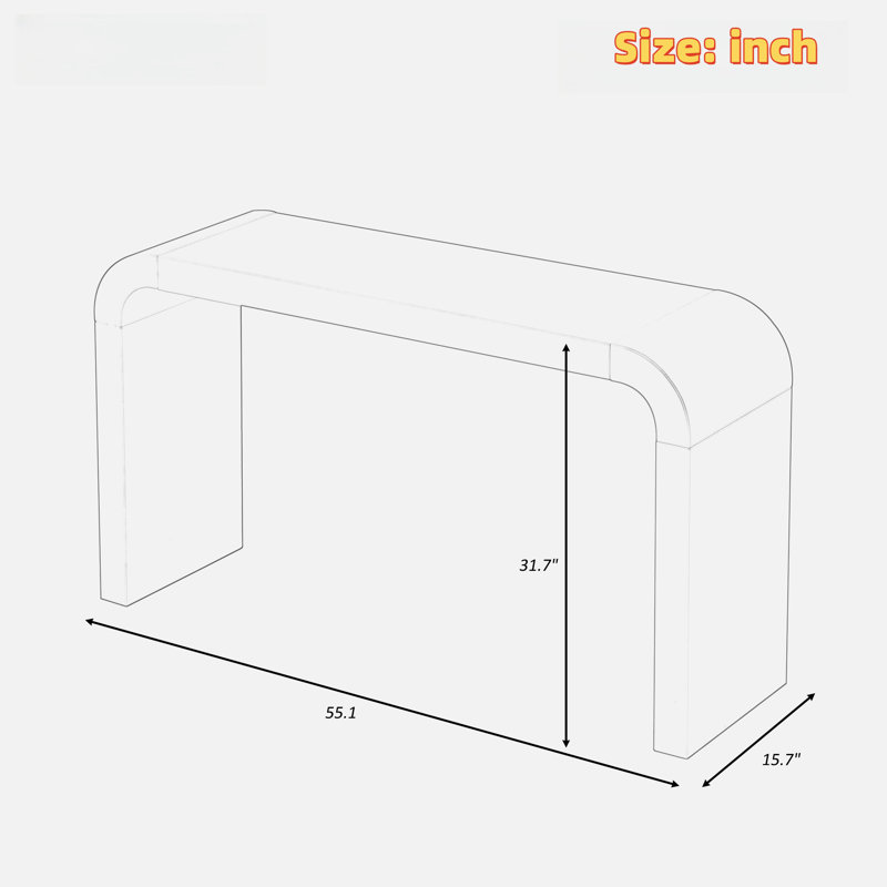 Console Table With Two Legs And Curved Edge, Navy