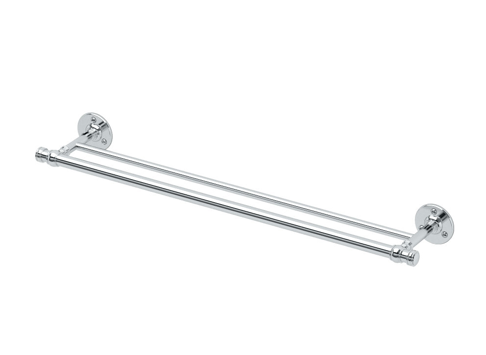 Cafe Wall Mounted Double Towel Bar | 24" Towel Rack with 2 Bars for Bathroom Gatco