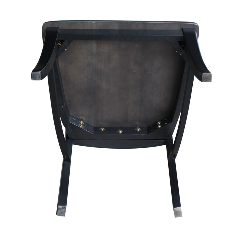 Arite Solid Wood Side Chair, Coal Black/Washed Black