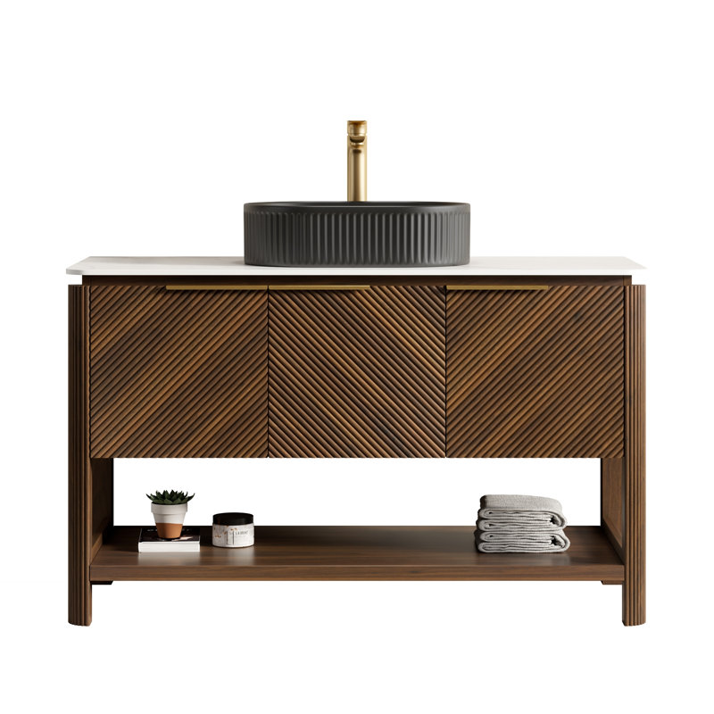 Meuble-lavabo de salle de bain de style contemporain, 48"