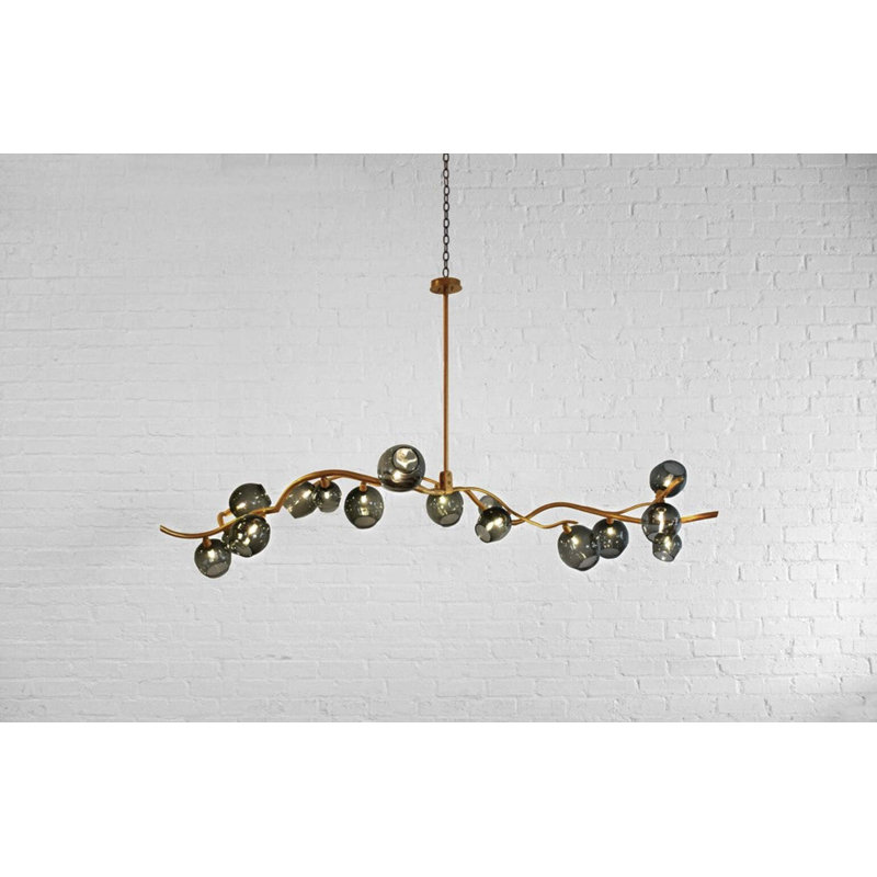 Lucia 16 - Light Dimmable Novelty Chandelier, Hand Rubbed Bronze, Smoke