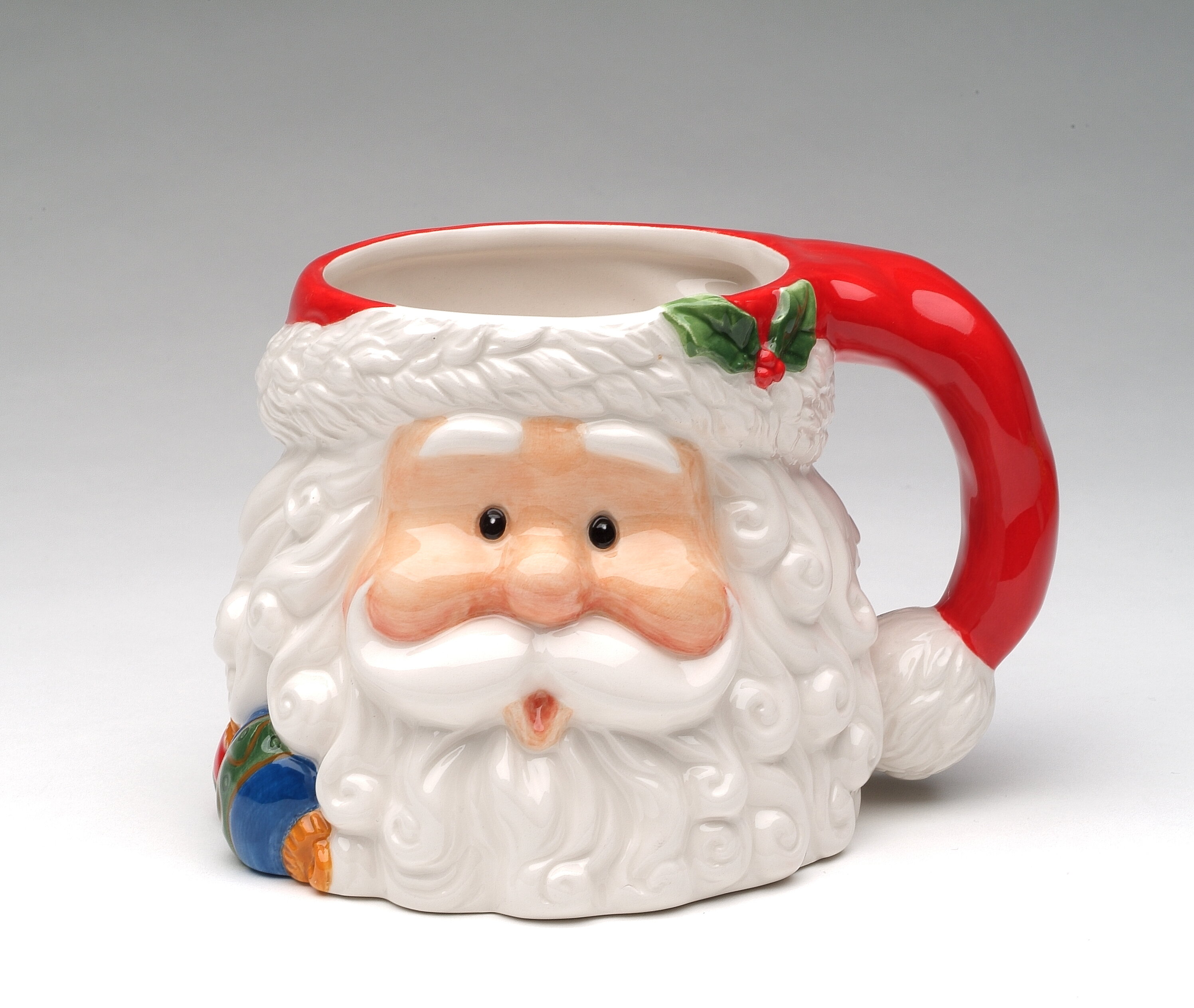 Large 18 Oz Marbleized Porcelain Santa w/Christmas Tree Coffee Mug – M -  One Holiday Way