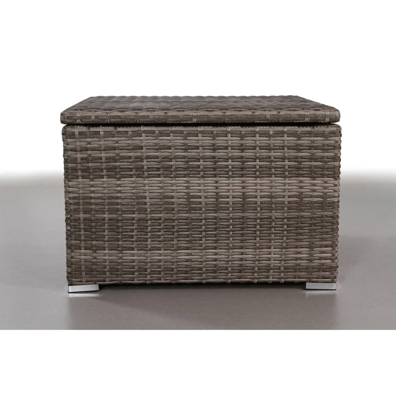 Table de bout modulaire d'extérieur avec rangement - Mélange gris, structure, rangement rouille, 33 po de profondeur, antirouille, teint, jardin