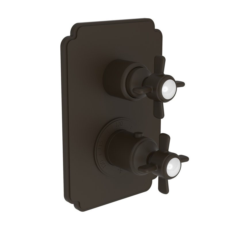 Fairfield 1/2" Square Thermostatic Trim Plate With Handle, Oil Rubbed Bronze