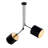 Modern Industrial Chandelier, Black Metal Body, 39.4 x 39.4 x 42.1 inches | 2 x E27 Sockets (Max 40W) | Elegant Fabric Cap with 7.9 inches Diameter, 7.9 inches Height | Perfect for Scandinavian Home Décor & Novelty Lighting-1938477939-1938477901
