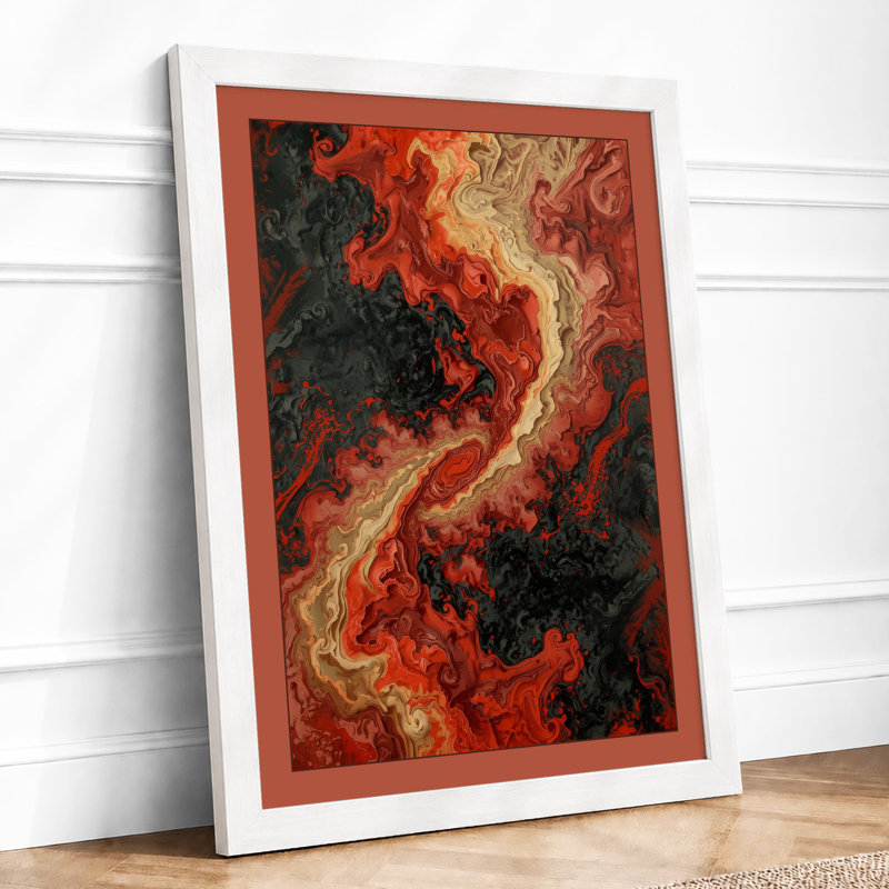 Molten Forms Abstract - Framed Print, A1 - 84.1 x 59.4 cm, White