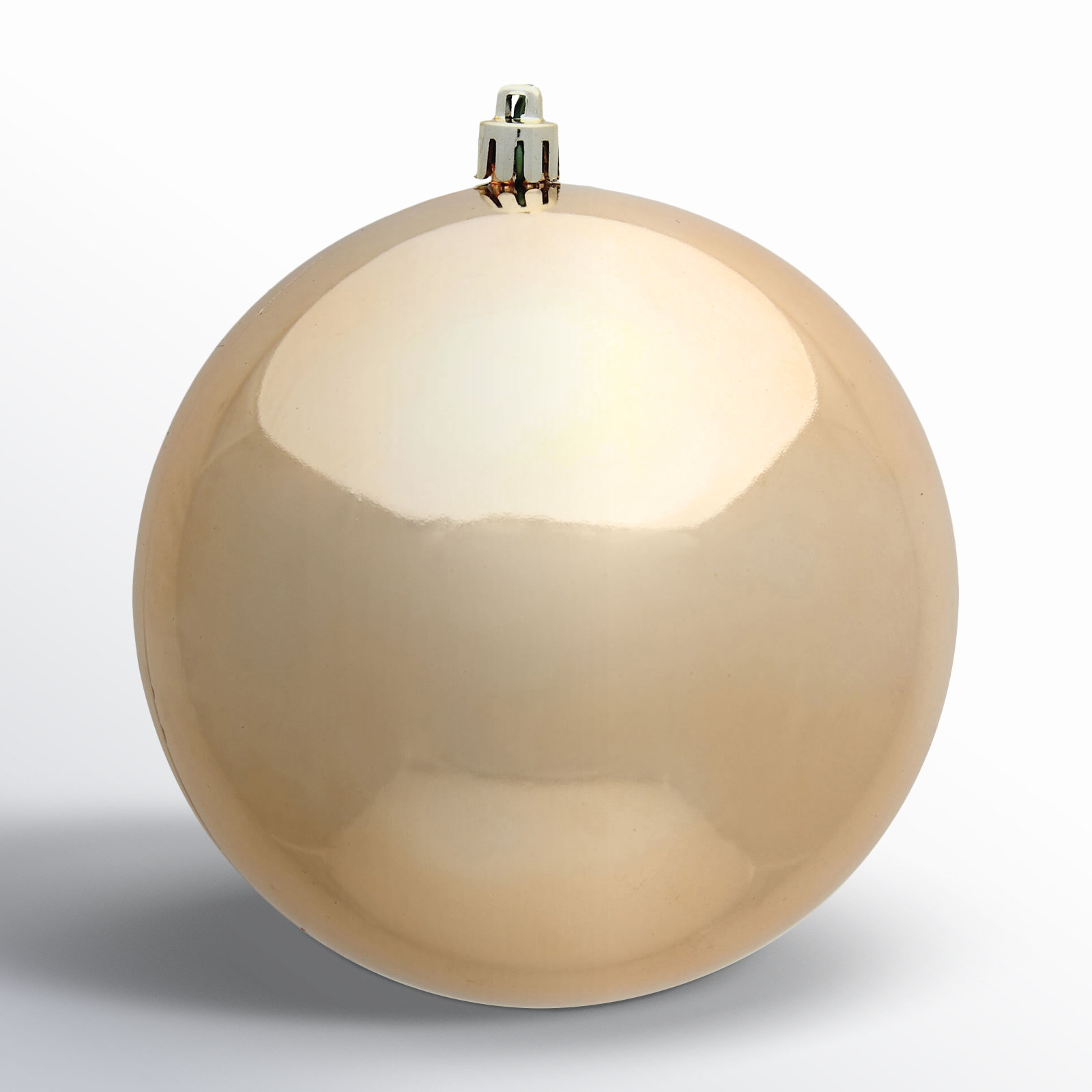Holiday Décor Ball Ornament, Cafe Latte Shiny, 4" H x 4" W x 4" D