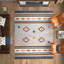 Tapis gris / orange Ilkay Southwestern-2130437721