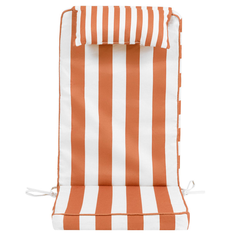 Geometric Outdoor High Back Seat Pad, Orange Deckstripe