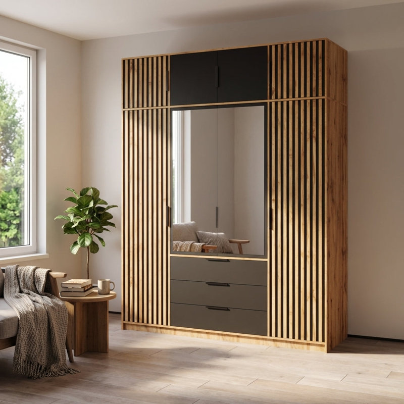 Armoire à 4 portes avec extension supérieure Bali Lux