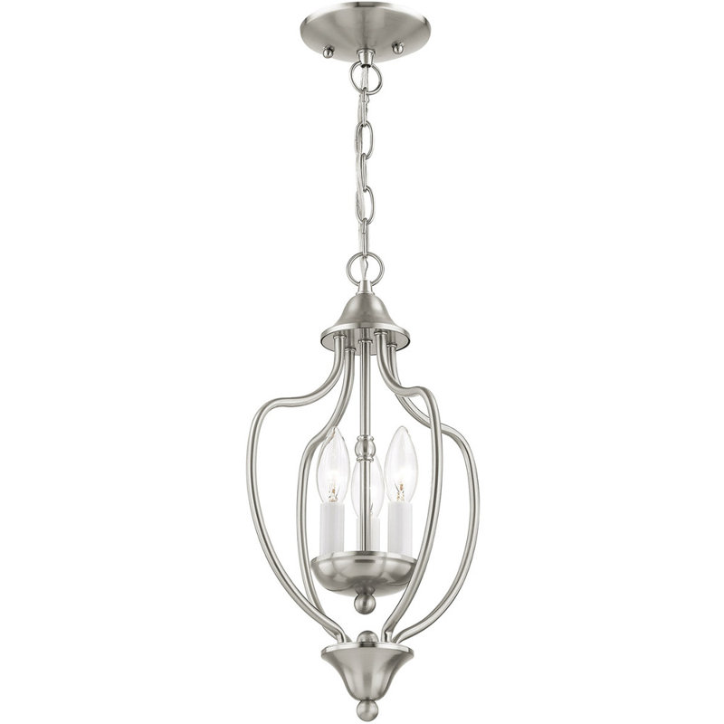 3 - Light Empire Chandelier, Brushed Nickel