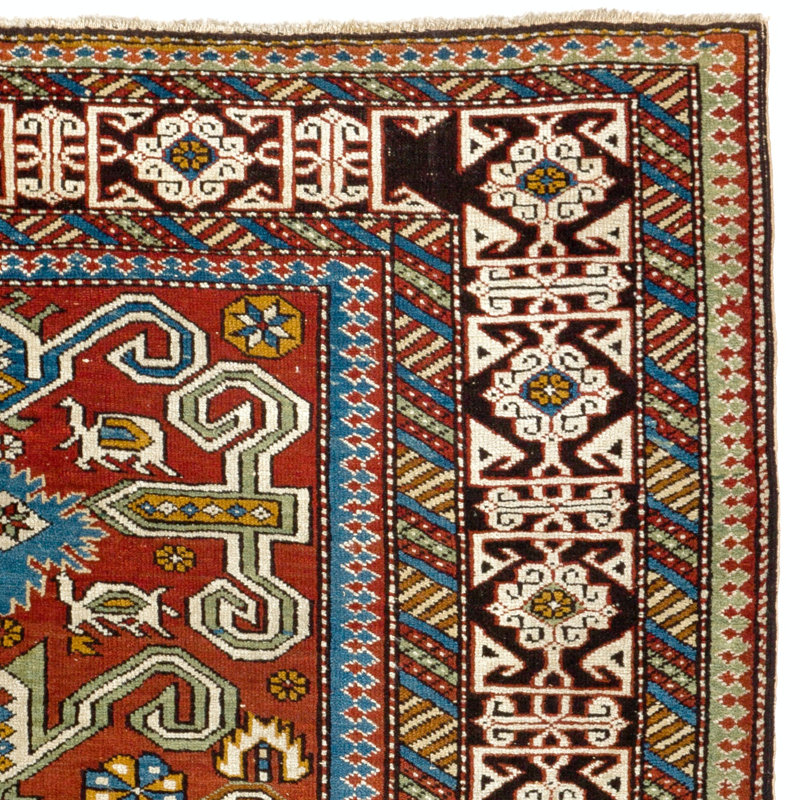 Tapis antique en céramique de Perepedil. Tapis en laine noué à la main