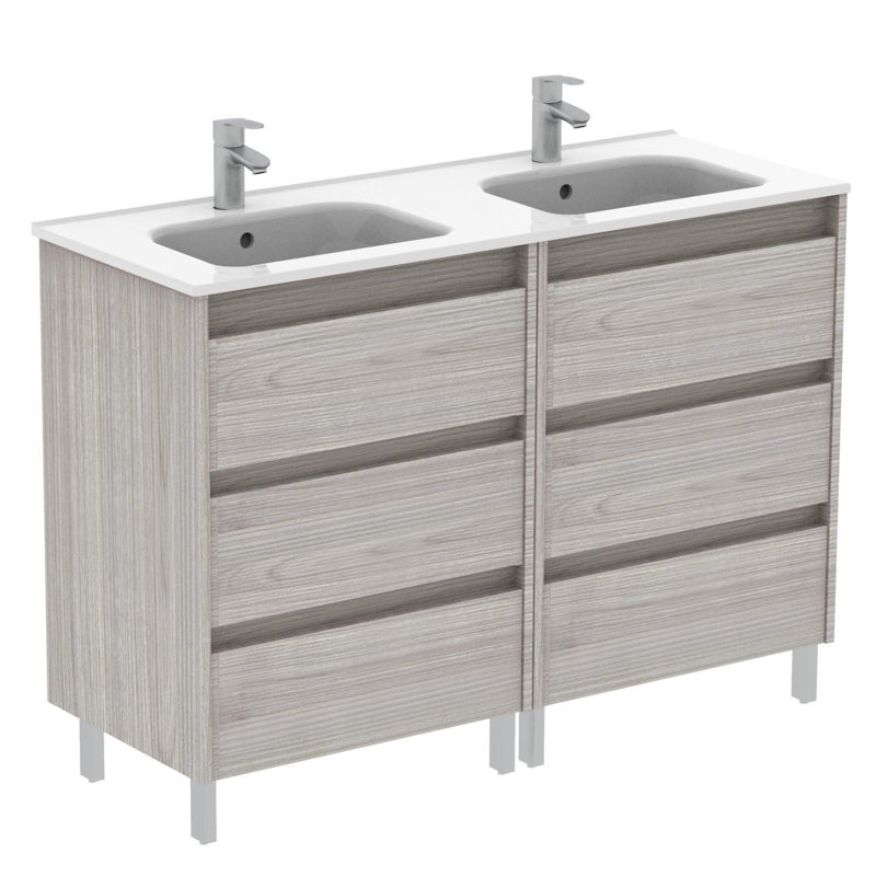 Ensemble de meuble-lavabo de salle de bain simple fixé au mur 48 po Gravette
