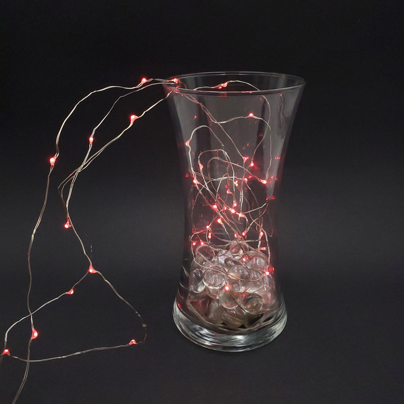  Guirlande lumineuse à piles DEL avec minuterie, Rouge