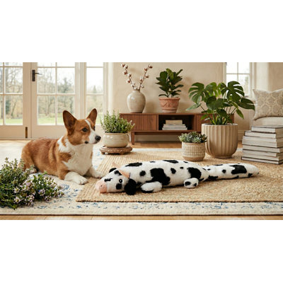 LAYORZR 5-Pack No-Stuffing Crinkle Plush Squeaky Dog Toys, for Small, Medium & Large Dogs
