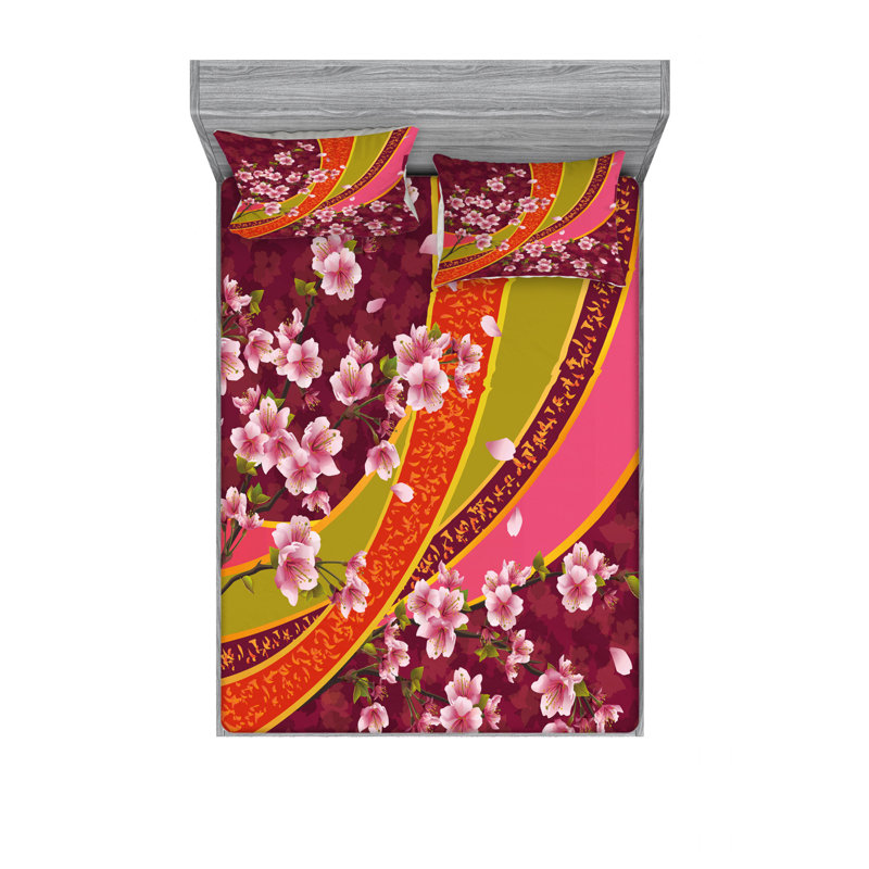 Ensemble de draps Sakura, Ensemble de draps pour lit double avec un drap-hou